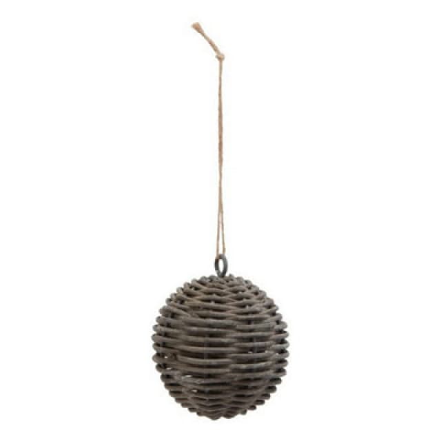 Hill Interiors The Noel Collection Bauble - Wicker - L10 X W10 X H10 Cm - Brown