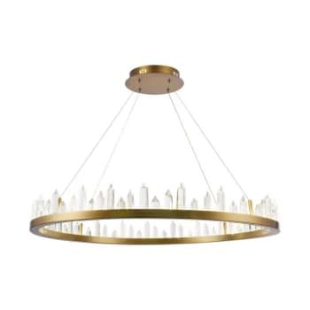 Gletscher Integrated LED Ceiling Pendant Lamp Brass & Crystal