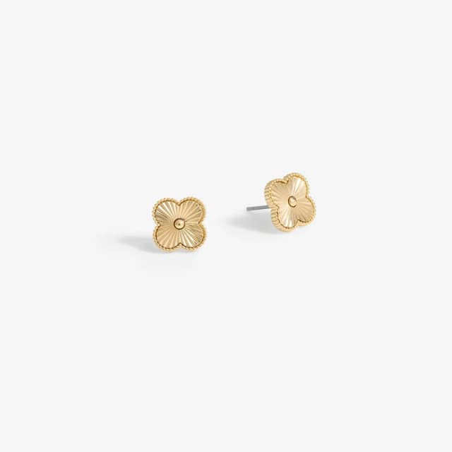 Jon Richard Gold Plated Diamond Cut Stud Earrings Gold