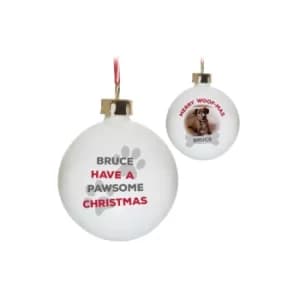 Personalised Merry Woof-Mas Bauble