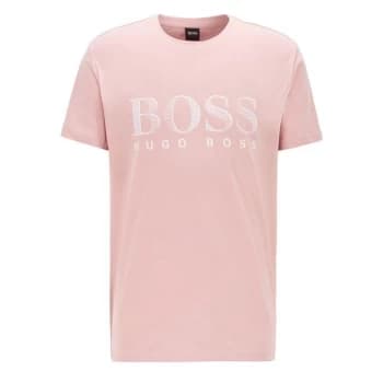 Hugo Boss Crew Neck Large Logo T-Shirt Pink Size L Men