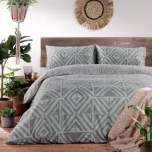 Tanza Global Geometric Duvet Cover Set Desert Sage, Desert Sage / Super King