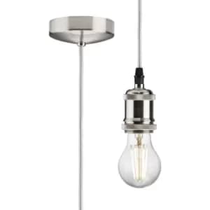 Knightsbridge - 1.8m E27 Vintage Pendant Set - Brushed Chrome 230V IP20 80W
