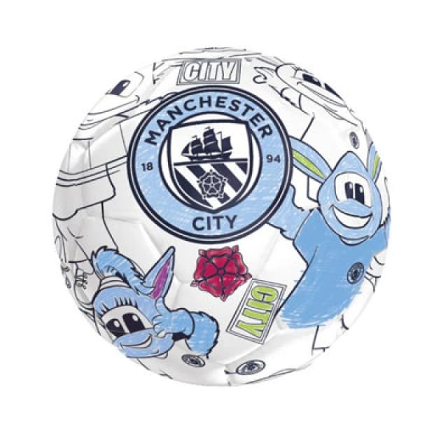 Manchester City Fc Colour In Mini Football White/blue (2)
