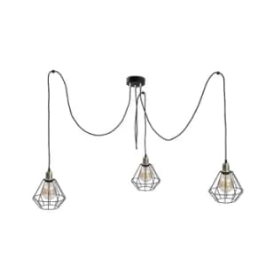 Foskal Cluster Pendant Ceiling Light Gold, 3x E27