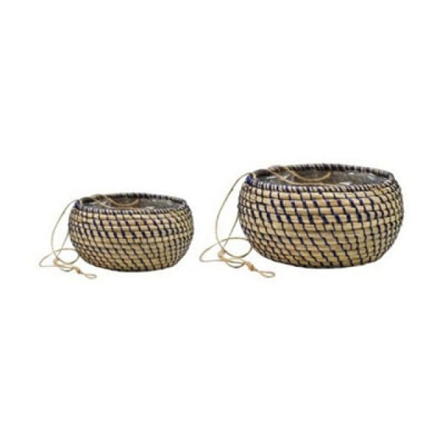 Ivyline Hanging Seagrass Planter (Set Of 2) - Navy