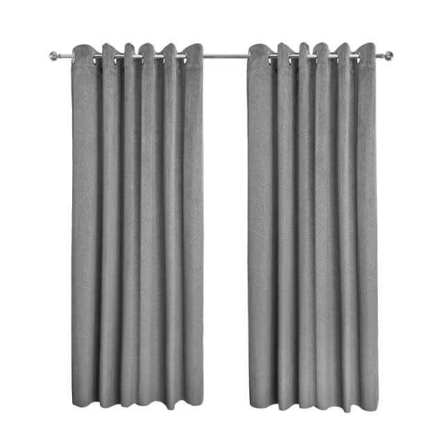 Emma Barclay Midnight - Velvet Blackout Curtains Eyelet Blackout Curtains 66x54in Silver 39120911003