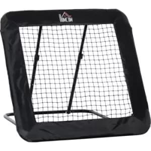 HOMCOM Football Training Net, Target Goal W/ Adjustable Angles - Black - Black