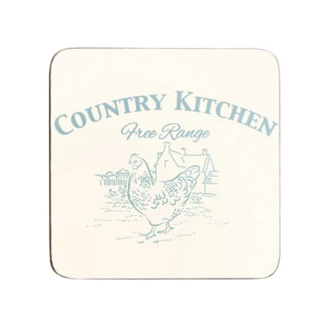 Premier Housewares Set Of Four Country Kitchen Coasters Cork White