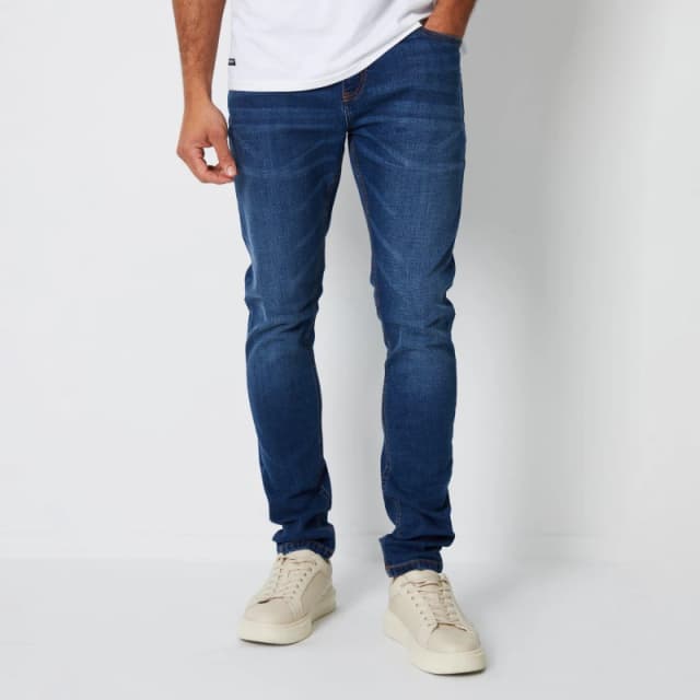 Threadbare Skinny Fit Jeans With Stretch - Blue Blue One Size