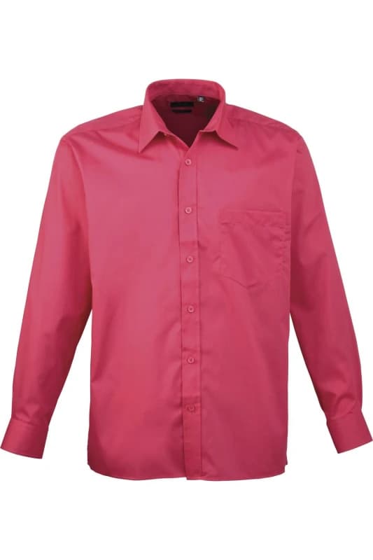 Premier Premier Men Poplin Long-Sleeved Formal Shirt in Pale Pink Pale Pink One Size Male 5055805362018