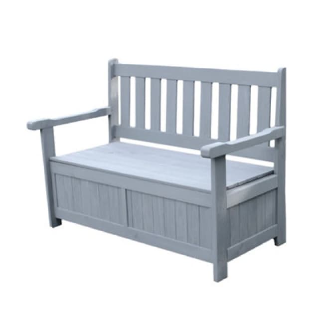 Jack Stonehouse Grey Wooden Garden Enclosed Storage Bench