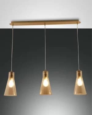 Dafne Straight Bar Pendant Ceiling Light Amber Glass, E27
