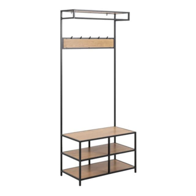 Furniture To Go Seaford Clothes Rack With 3 Shelves In Black And Oak