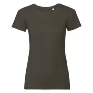 Russell Womens/Ladies Organic Short-Sleeved T-Shirt (L) (Dark Olive)