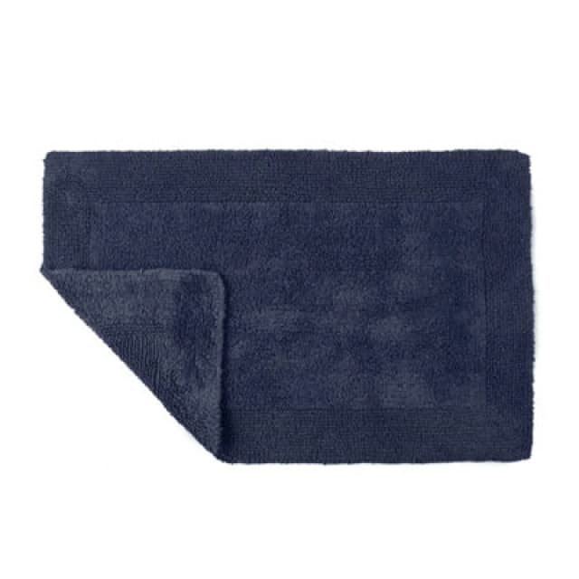 Allure Bath Fashions Elegance Reversible Heavyweight Bath Mat - Navy Blue