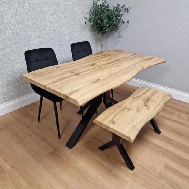 Kosy Koala Dining Table Set Of Brown Table, 2 Velvet Chairs And Bench, Multi DK140+2BKRO+B