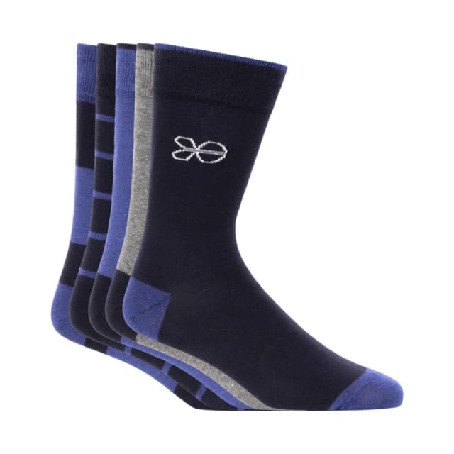 Crosshatch Crosshatch Men Milato Socks 5pk in Blue Blue One Size Male 5059294596282