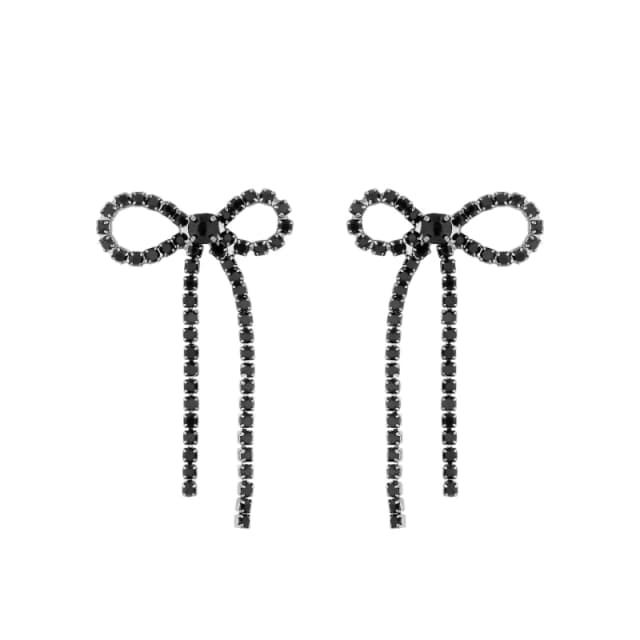 Jon Richard Hematite Plated Jet Bow Earrings Jewellery Sets One Size Black 40055703000