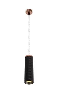 1 Light 20cm Ceiling Pendant Light GU10, Rose Gold, Sand Black