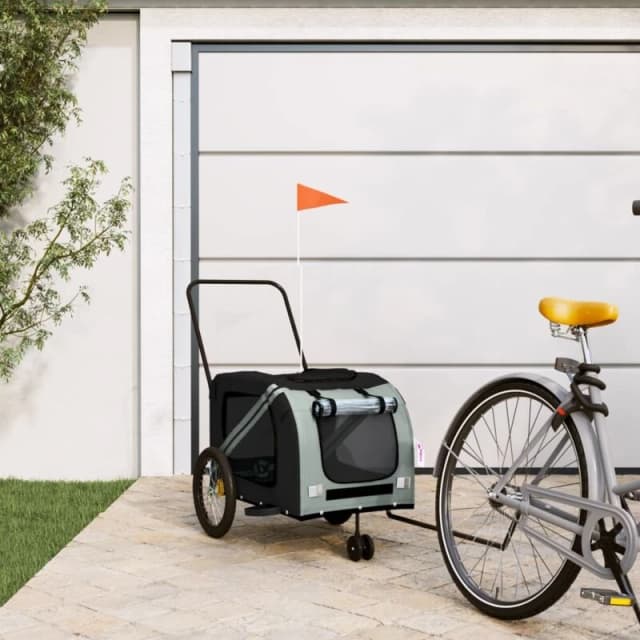 VIDAXL Vidaxl - Pet Bike Trailer Grey and Black Oxford Fabric and Iron 8720845769871
