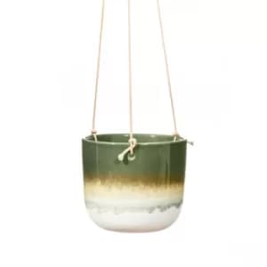 Sass & Belle Mojave Glaze Green Hanging Planter