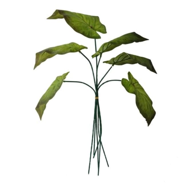 Leaf Pack of 6 x 50cm Artificial Green Plastic Leaf Stem