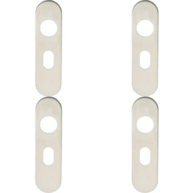 Loops 4x PAIR Radius UK Oval Cylinder Plate Cover 170 x 45 x 8mm Satin Steel Metallics unisex