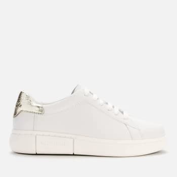 Kate Spade New York Womens Lift Leather Cupsole Trainers - Optic White/Pale Gold - UK 7
