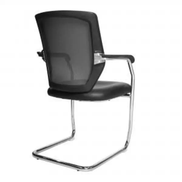 Nexus Nautilus Designs Nexus Designer Medium Back Two Tone Mesh Visitor Chair Sculptured Lumbar/Spine Support & Fixed Arms Black Vinyl - BCM/K512V
