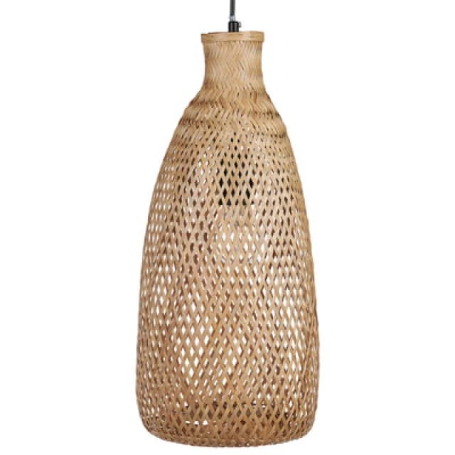 Beliani Pendant Lamp Lwela Bamboo Wood Natural