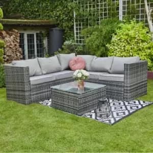 Hortus - Grey 5-Seater Rattan Corner Sofa Furniture Set