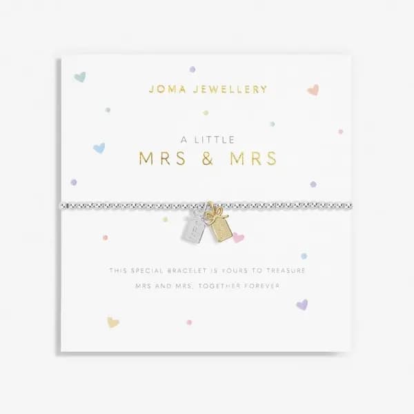 A Little Mrs & Mrs Silver Gold Plated 17.5cm Bracelet 7021