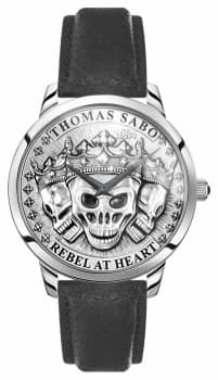 Thomas Sabo Mens Rebel Spirit 3D Skulls Black Leather Watch