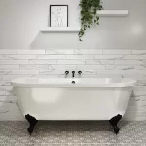Freestanding Double Ended Back to Wall Bath with Black Feet - 1700 x 745mm - Park Royal