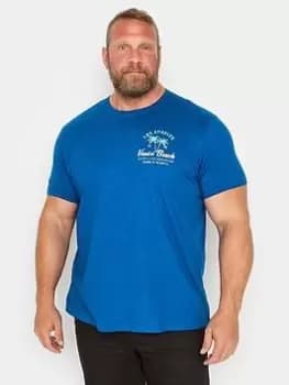 BadRhino Venice Beach Directoire Print T-Shirt, Blue, Size 2XL, Men