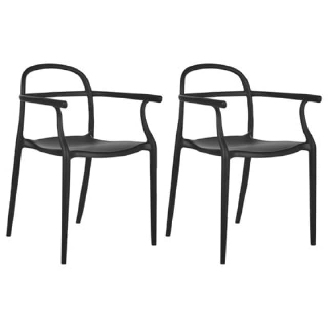 Beliani Set Of 2 Garden Chairs Vidor Black