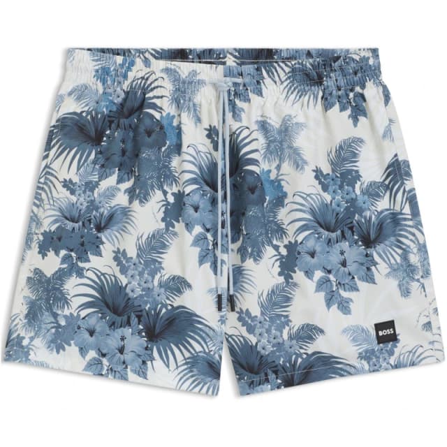 Boss Mens Piranha Breathable Mesh Lining Swim Shorts Open Blue 483 male S