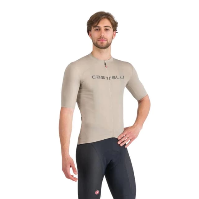Castelli Prologo Lite Short Sleeve Beige Grey Jersey, Size L