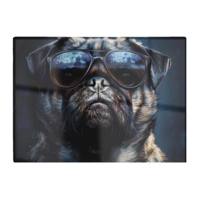 Warren Reed Designer Cool Pug With Midnight Shades Chopping Board