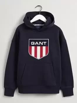 Gant Boys Retro Shield Hoodie - Blue Size 13-14 Years
