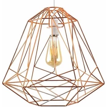 Minisun - Geometric Metal Basket Cage Ceiling Pendant Light Shade - Copper
