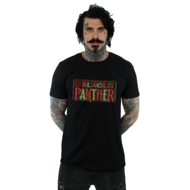 Marvel Marvel Men Black Panther Tribal Logo T-Shirt Size: Small Black S Male 5057736552834
