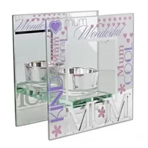 Celebrations Mirrored Glass Mum Tealight Holder