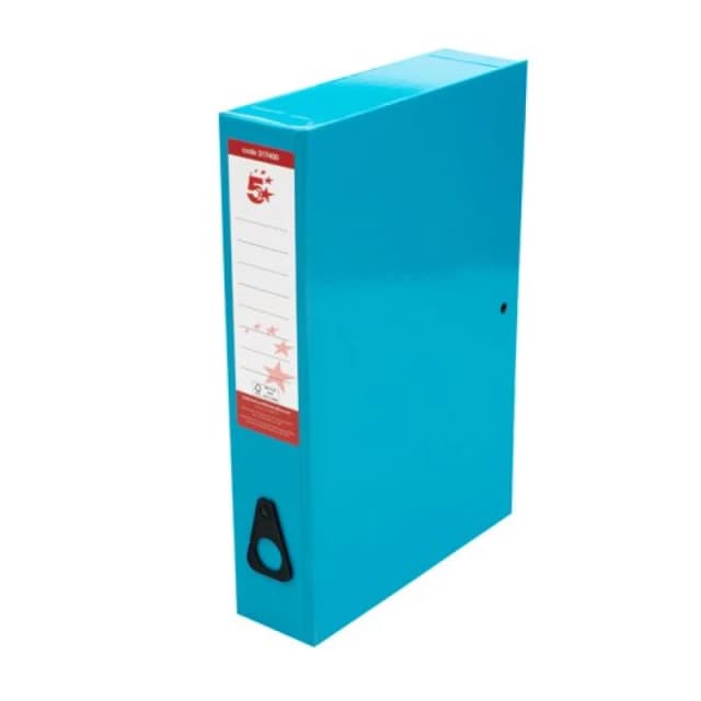 5 Star Office Classic Box File Foolscap Blue 75mm (10 Pack) 317400