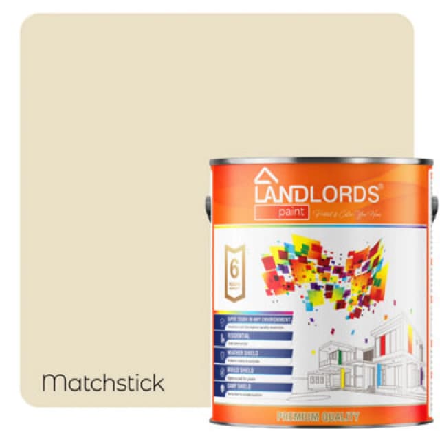 Landlords Paint - Anti-Damp Paint - Damp Proof Protection For Interior Walls & Ceilings - Matchstick - 1L