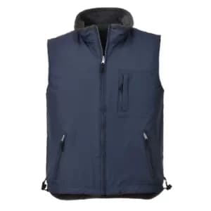 Portwest Mens Fleece Lined Reversible Bodywarmer Navy 2XL