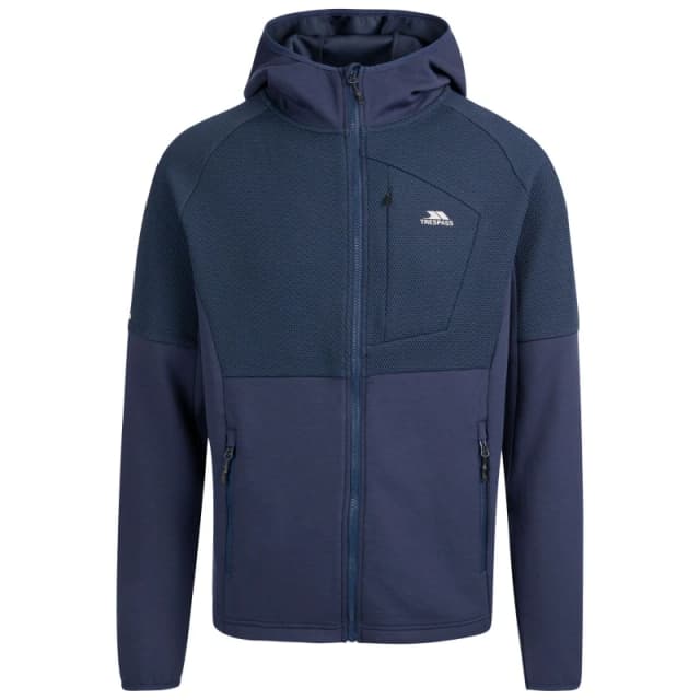 Trespass Trespass Men Bani Active Full Zip Hoodie in Navy Size: Small Navy S Male 5063425391516