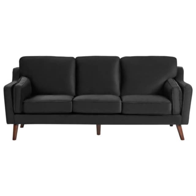Beliani Sofa 3 Seater Lokka Velvet Black