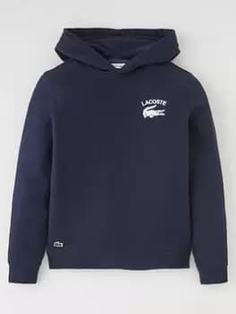 Lacoste Boys Overhead Hoodie - Navy Blue, Navy Blue, Size 10 Years